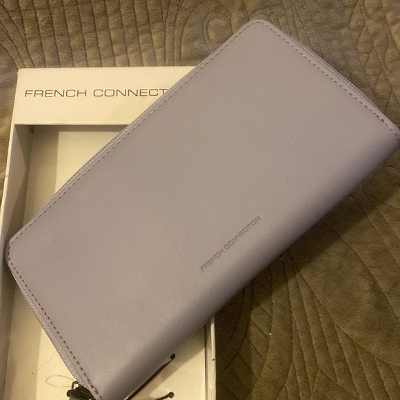 New in Box NWT French Connection Smokey Blue Zip Around Wallet Organizer “Celia” - Picture 5 of 6